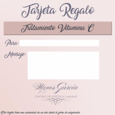 Tarjeta Regalo Vitamina C Nieves García Centro de Estética y Masajes
